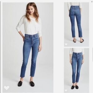 AGOLDE High Rise Skinny Jeans Medium Wash